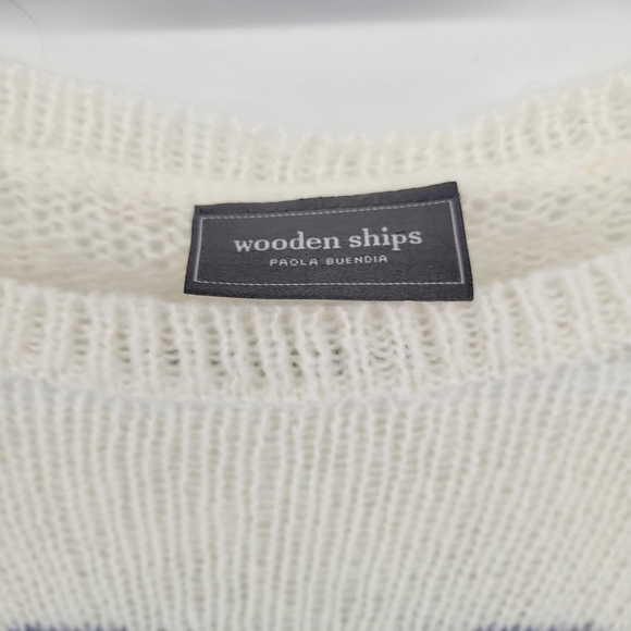 Wooden ships heart loose knit wool mohair crewneck sweater S/M - Picture 2 of 9